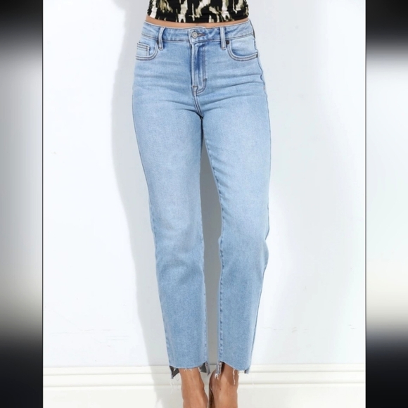 Hidden Los Angeles Jeans Step Hem Straight - Light Wash Sz 26 - Picture 1 of 10